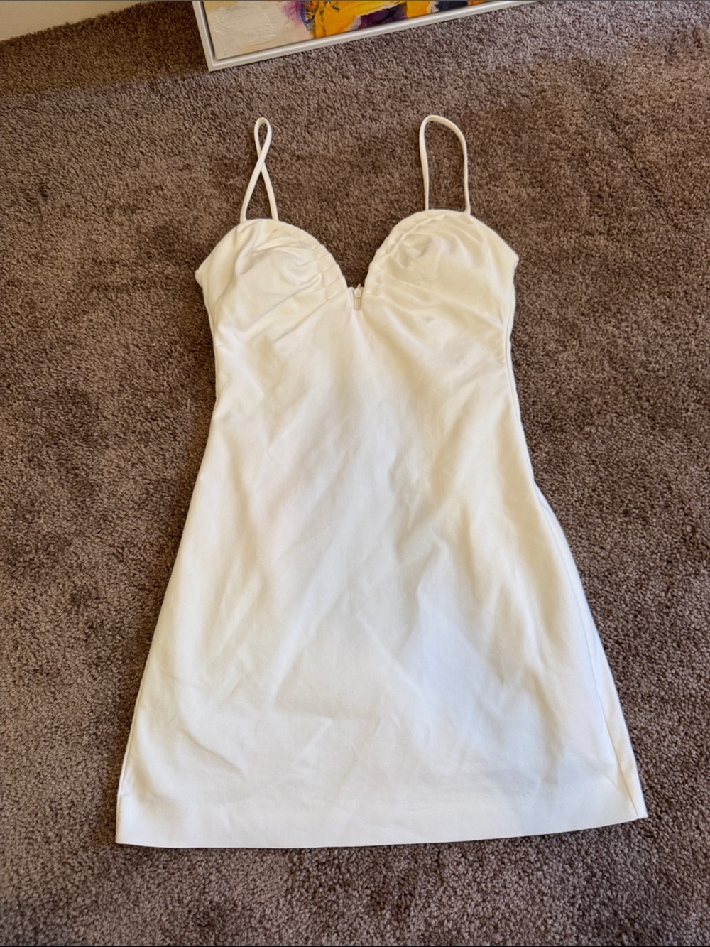 White Spaghetti Strap Slip Dress
